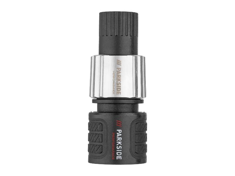 Schwarz-silberner Parkside Performance Bitadapter