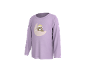 Lila Kinder-Langarmshirt mit schlafendem Bären auf dem Mond-Motiv.
