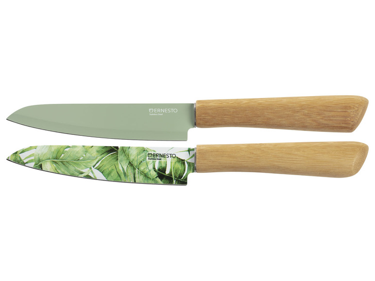 Gehe zu Vollbildansicht: ERNESTO® Edelstahl-Messer, mit Bambus-Griff - Bild 2
