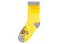 Gelbe Socken mit Streifen, Paw Patrol Motiv.