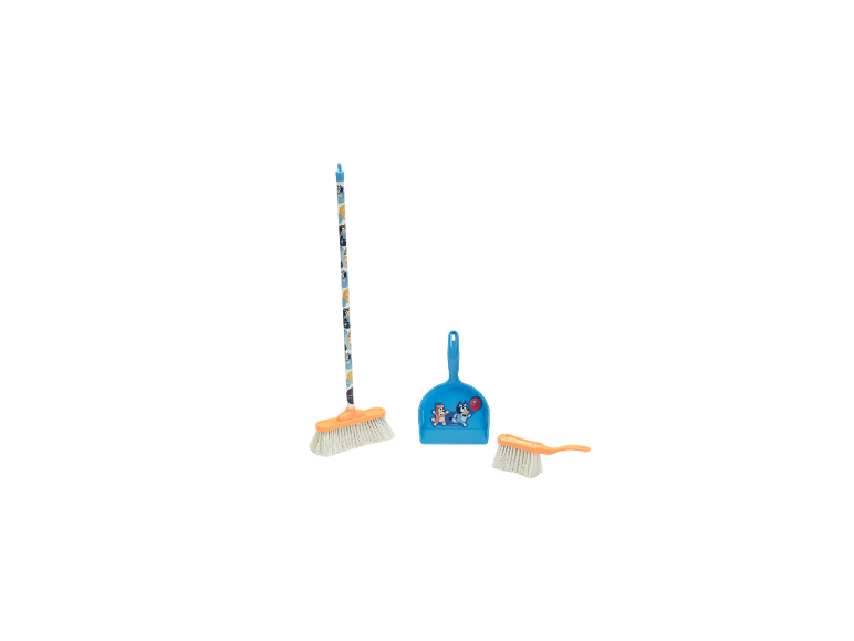 KLEIN Bluey Kinder-Reinigungsset mit Besen, Kehrblech und Handfeger.
