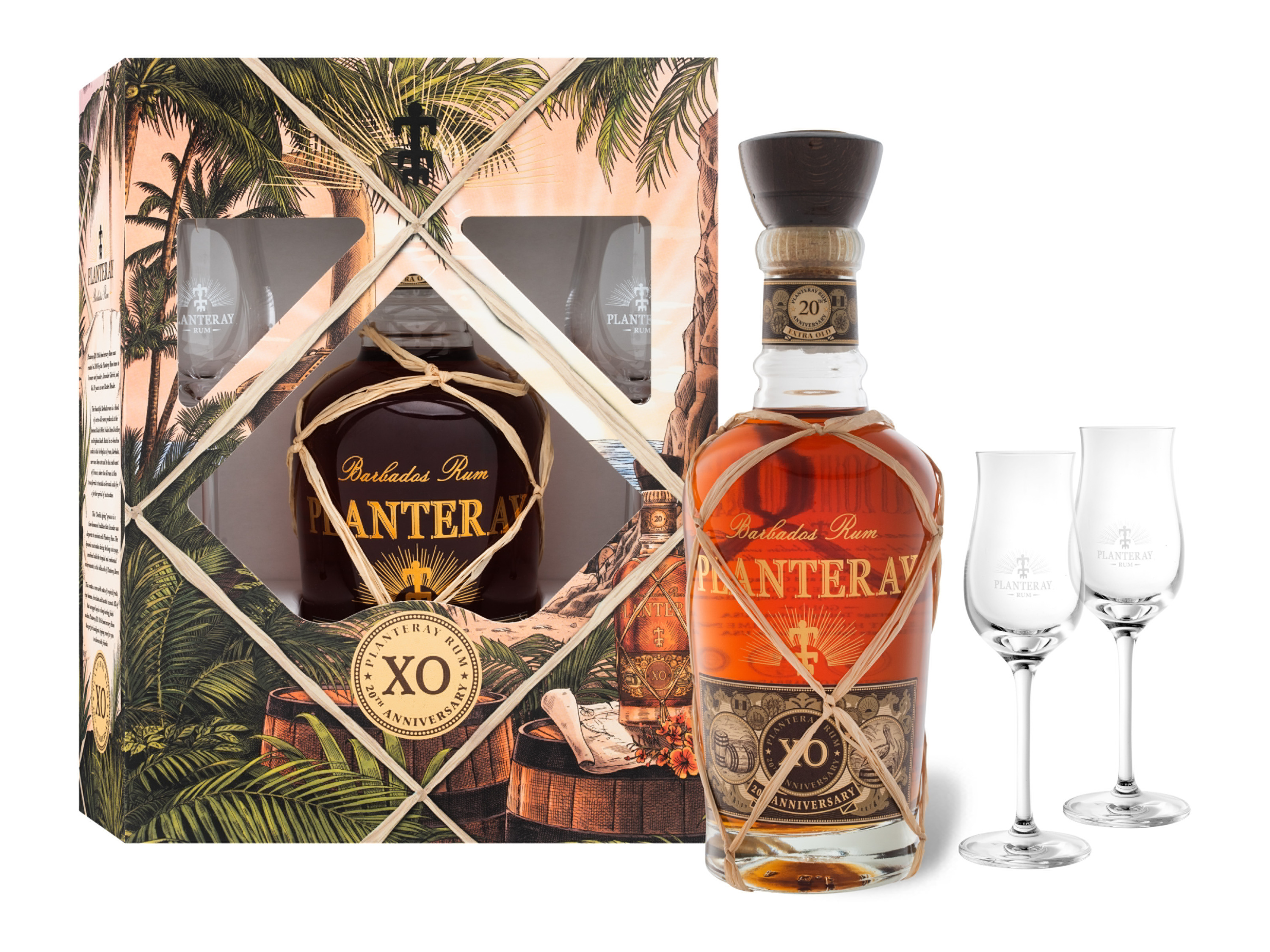 Planteray Rum Barbados XO mit 2 Gläsern, 40% Vol | 03460410533524 Planteray Rum Barbados XO mit 2 Gläsern, 40% Vol | 03460410533524