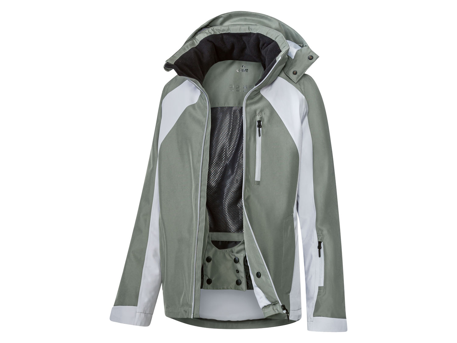 CRIVIT Damen Skijacke (Grün/Grau, L(44/46)) | 04055332009937