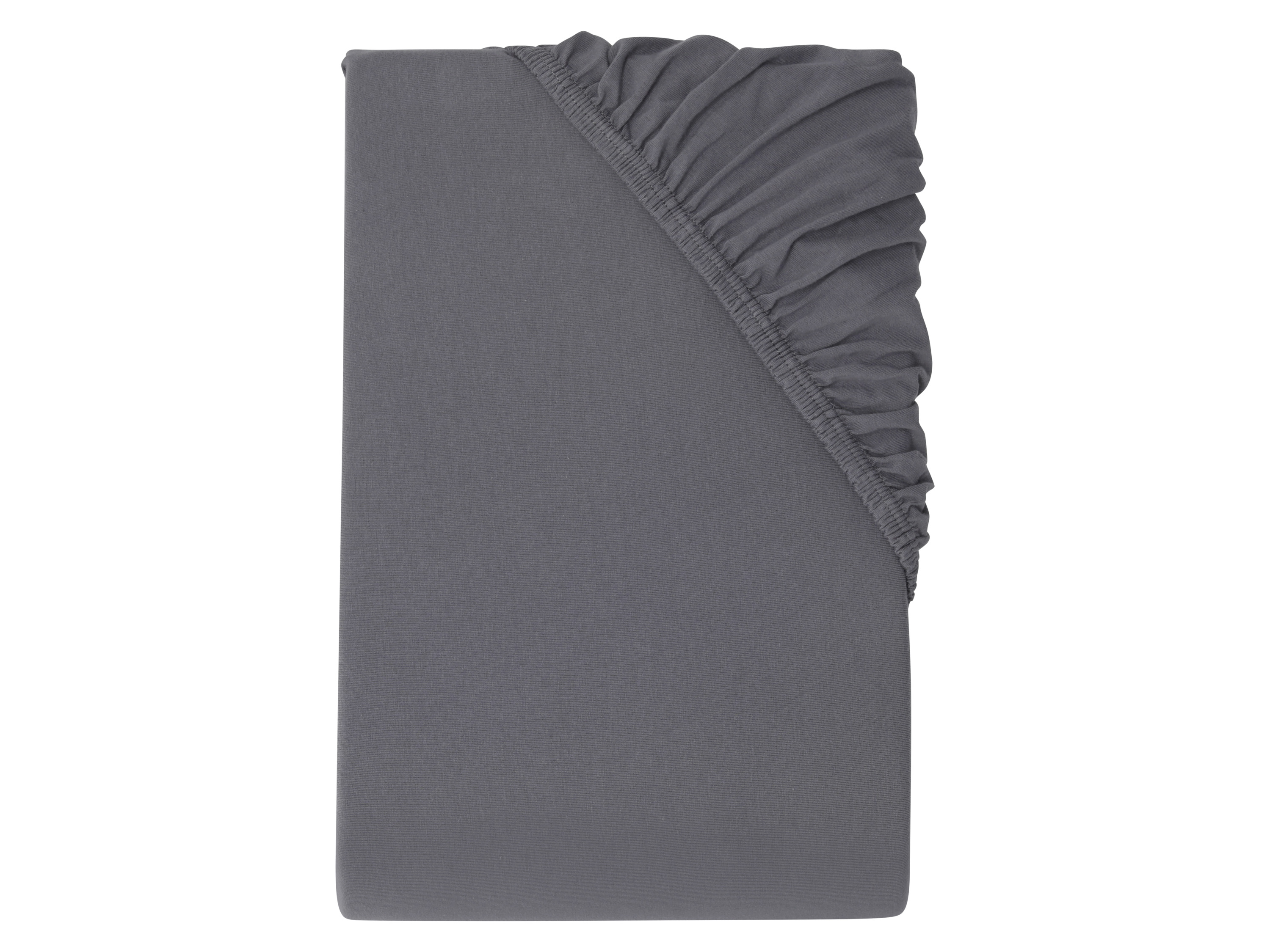 SANSIBAR Spannbettlaken Bi-Elastic Jersey, 180-200 x 200 cm (Anthrazit)