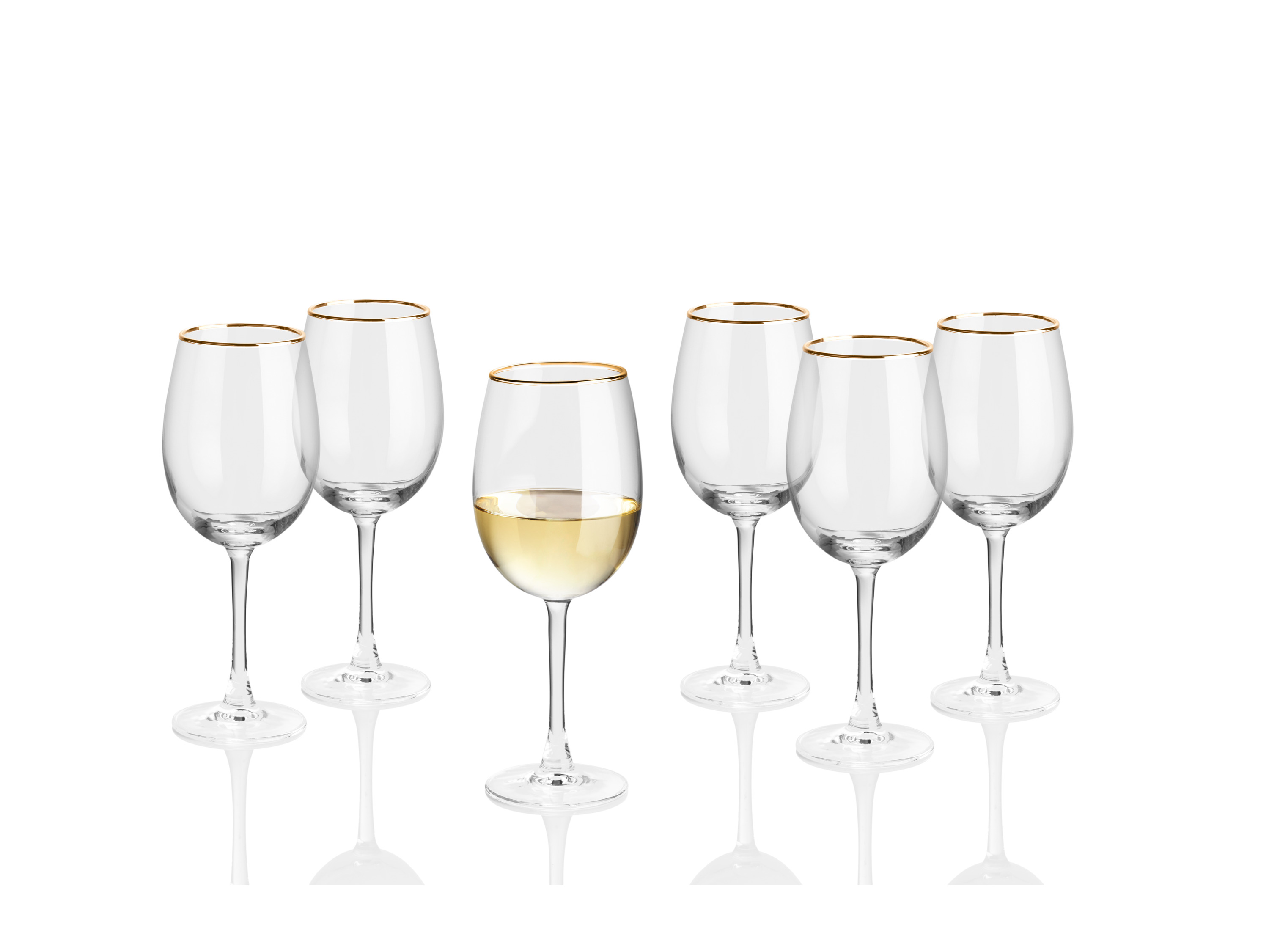 Thumbnail - LIVARNO home Glas Set mit Goldrand (Weißweinglas)