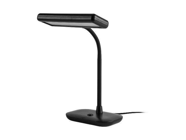 Schwarze LED-Schreibtischlampe mit flexiblem Hals