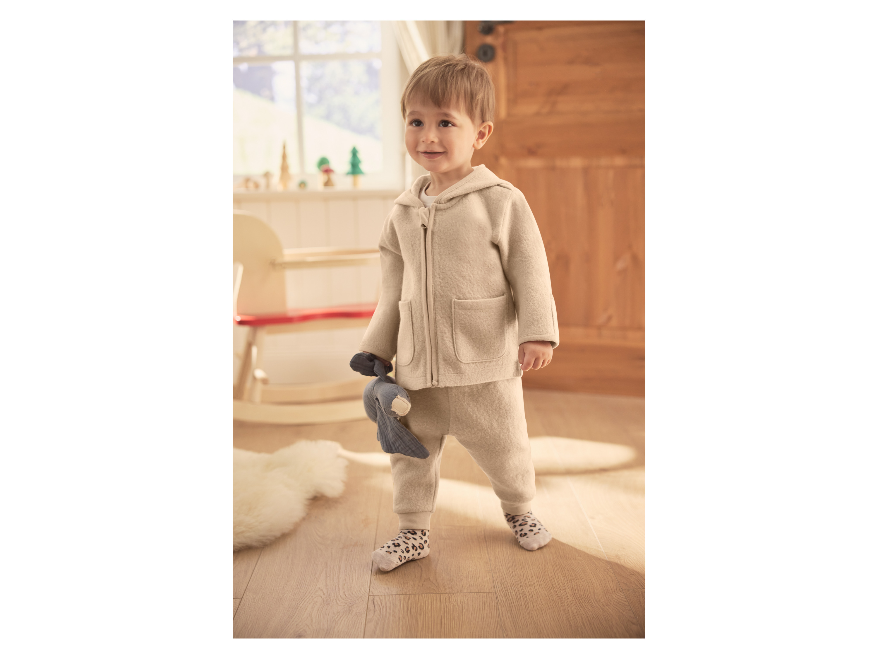 LUPILU® Premium Baby Wollwalk-Hose (Beige, 86/92) – Bild 4 von 4