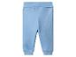 Hellblaue Babyhose mit elastischem Bund und gerippten Bündchen.