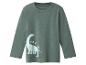 Mintgrünes Kinder-Langarmshirt mit Dinosaurier-Print und dem Text „hey you!“