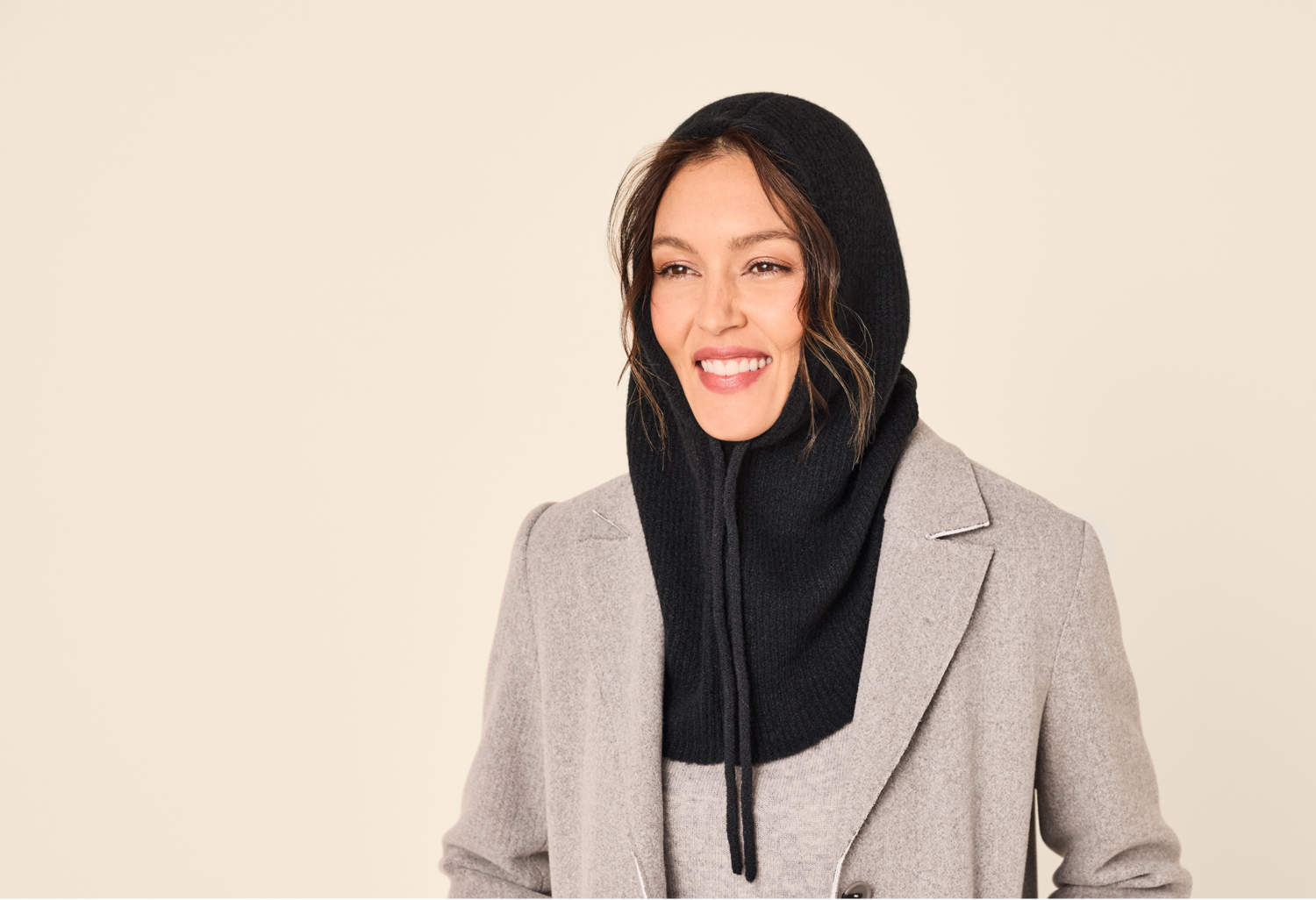 ESMARA® Damen Kapuzeneinsatz Strick (Schwarz) – Bild 2 von 2