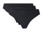 Dreierpack schwarze, hoch geschnittene, nahtlose Damenslips.