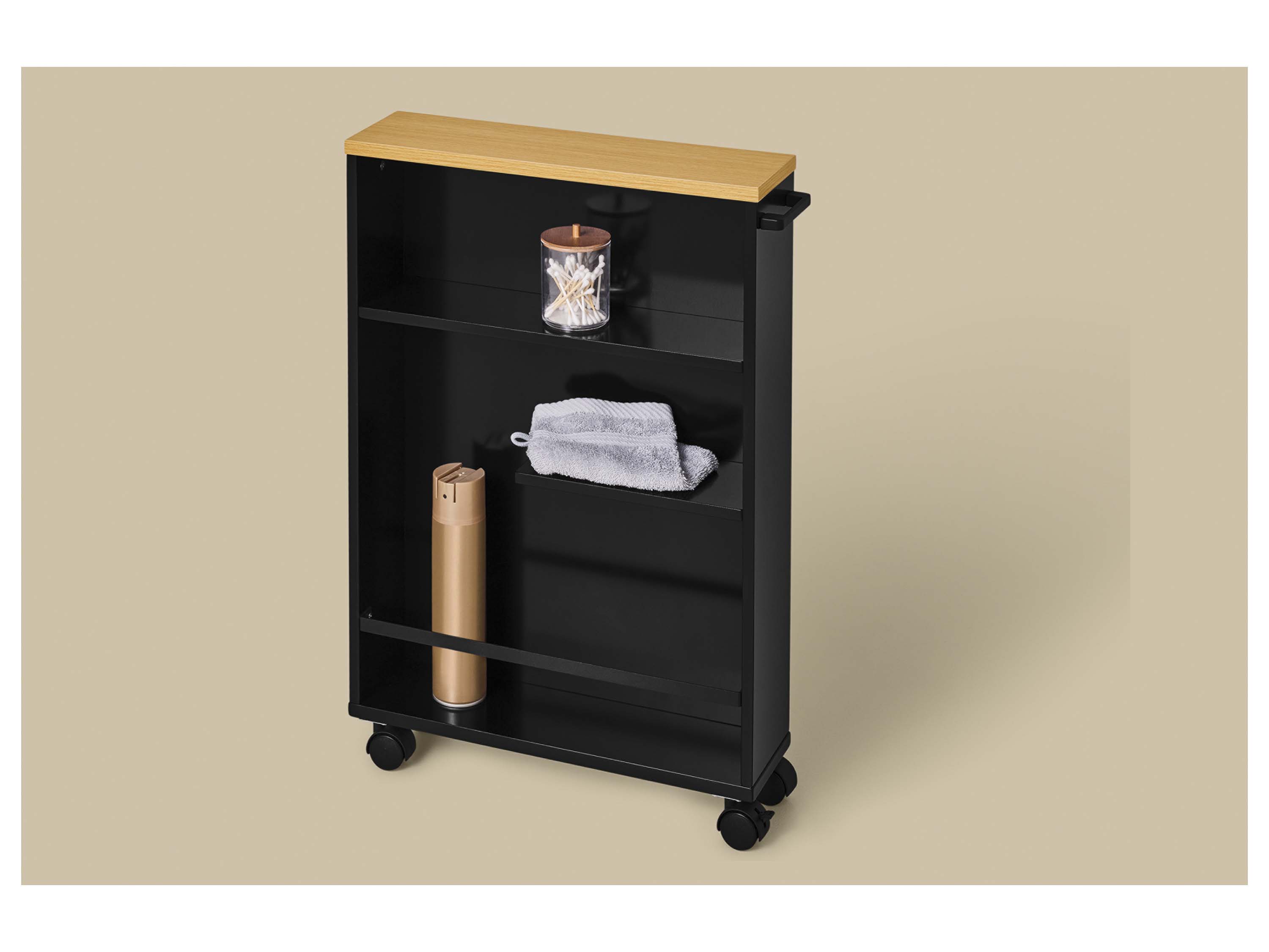 LIVARNO® Aufbewahrungswagen mit Rollen (Schwarz) – Bild 2 von 4