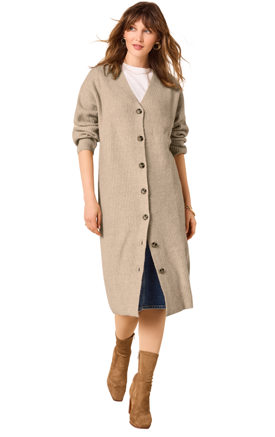 ESMARA® Damen Grobstrick-Cardigan (Beige, S(36/38)) – Bild 2 von 4