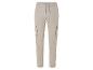 Beige Cargohose mit Kordelzug.
