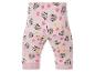 Rosa Baby-Leggings mit Mausfiguren und Blumenmuster.