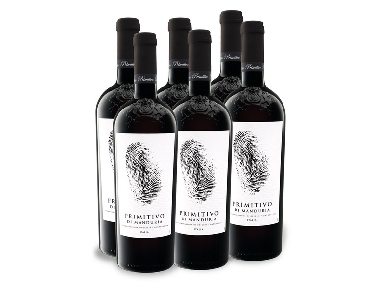 Gehe zu Vollbildansicht: 6 x 0,75-l-Flasche Weinpaket Identità Primitivo di Manduria DOC halbtrocken, Rotwein - Bild 1