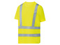 Gelbes T-Shirt mit reflektierenden Streifen für Sicherheit.