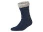 Dunkelblaue Socke mit Kunstfellfutter