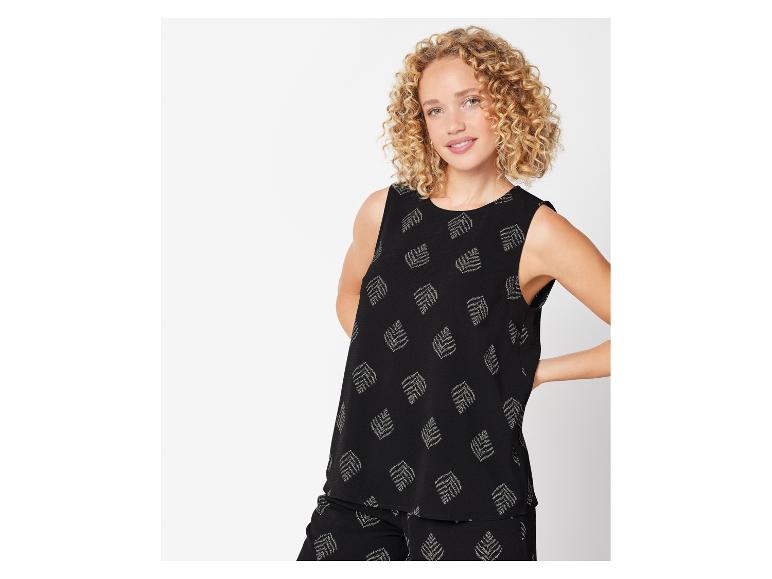 Passendes Oberteil und Hose, Blättermuster, Boho-Stil.