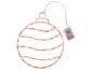 Weihnachtsbaumschmuck LED-Licht in Form einer Kugel mit Batteriefach.