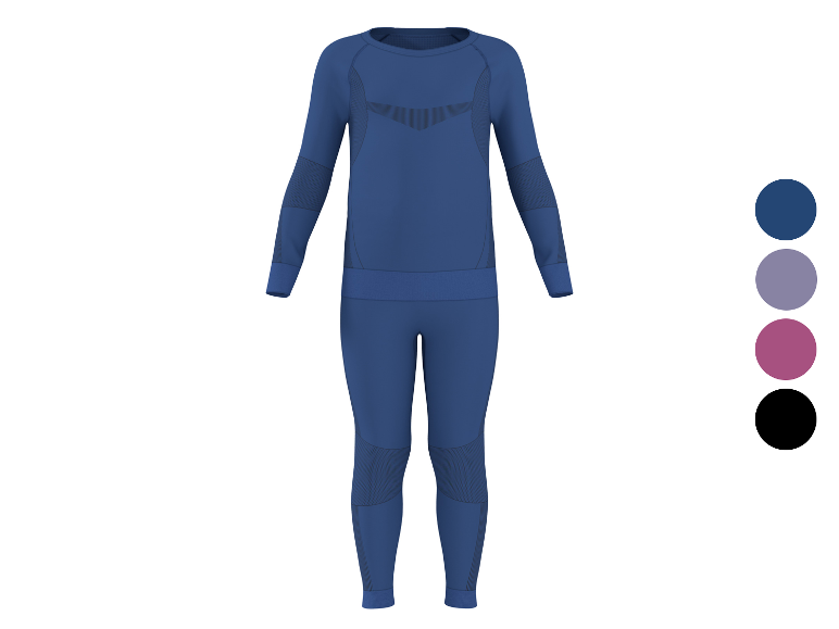 Blauer Herren-Thermo-Unterwäsche-Set mit strukturierten Details.