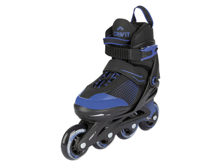 Blaue Inline-Skates mit schwarzen Rollen von Crivit.