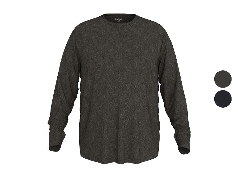 Dunkelgraues Langarmshirt für Herren mit Rundhalsausschnitt.