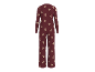 Dunkelroter Pyjama mit Teddybärenmuster, Rückansicht.