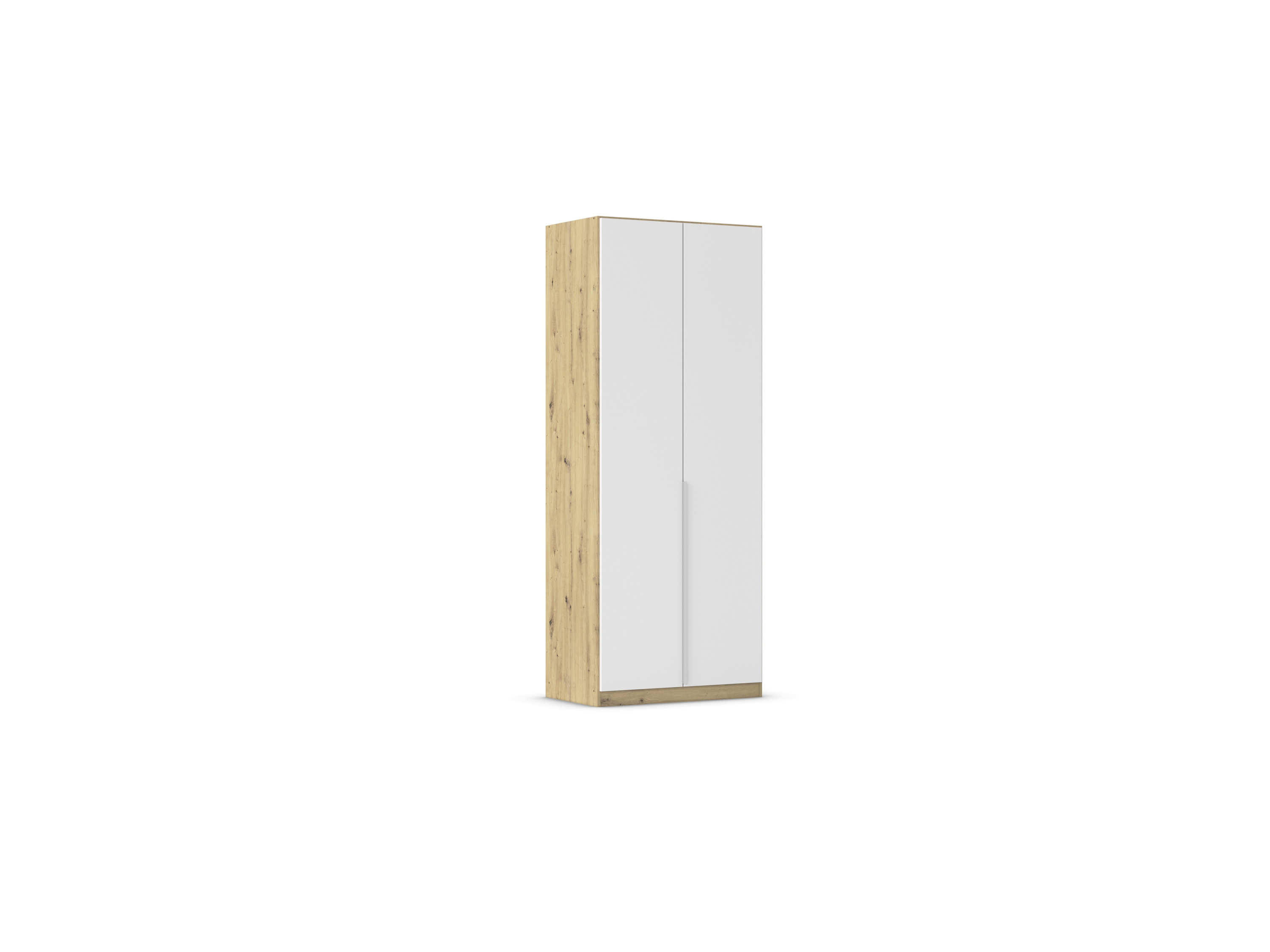 Thumbnail - rauch ORANGE Drehtürenschrank Alabama (Basic-Zubehör, Weiß/Eiche Artisan, Griffe Alu, 91 x 229 cm)