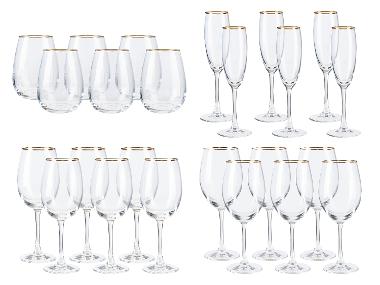 LIVARNO home Gläserset aus Kristallglas mit Goldrand, 6-teilig