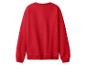 Ein schlichtes rotes Langarm-Sweatshirt, von hinten gesehen.