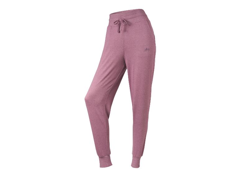 Rosa Damen-Jogginghose mit Kordelzug und gerippten Bündchen