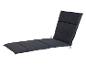 Dunkelgraues Liegestuhlkissen mit Abschnitten und Bändern.