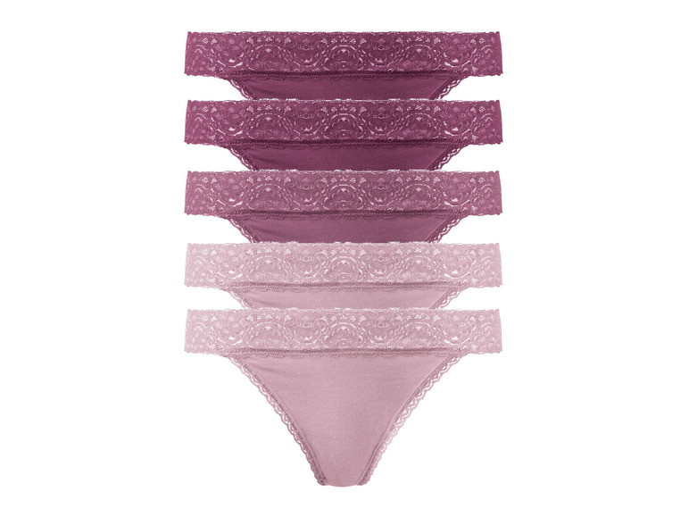 Gehe zu Vollbildansicht: esmara® Damen String, mit Spitze, 5 Stück - Bild 14