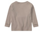 Beige Langarmshirt mit Rippenstruktur
