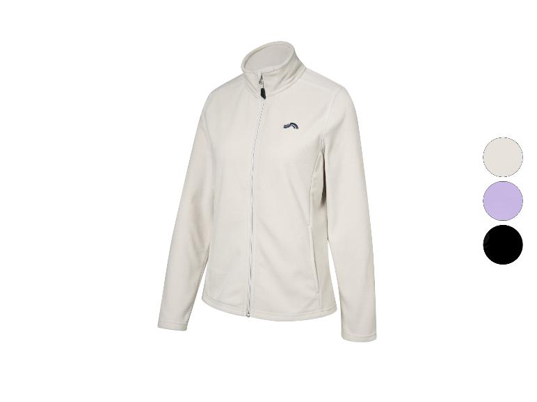 Beige Fleecejacke mit Reißverschluss und Logo, in mehreren Farben erhältlich.