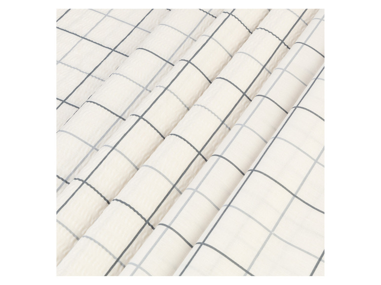 Weiße Stoff mit grauen Karos