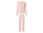 Rosa Pyjama-Set mit langen Ärmeln und Hose mit Rüschensaum.