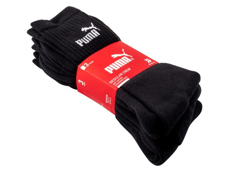 Schwarze Puma Socken mit gepolsterter Sohle, 3 Paar.