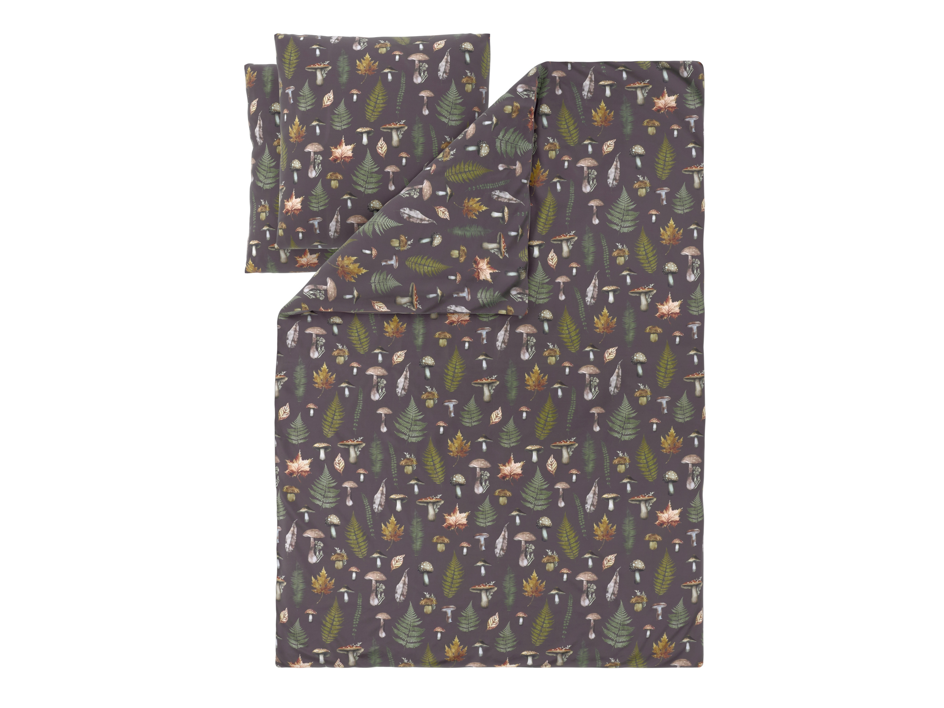 LIVARNO® Mikrofaser-Satin-Wendebettwäsche, 200 x 220 cm (Pilze)
