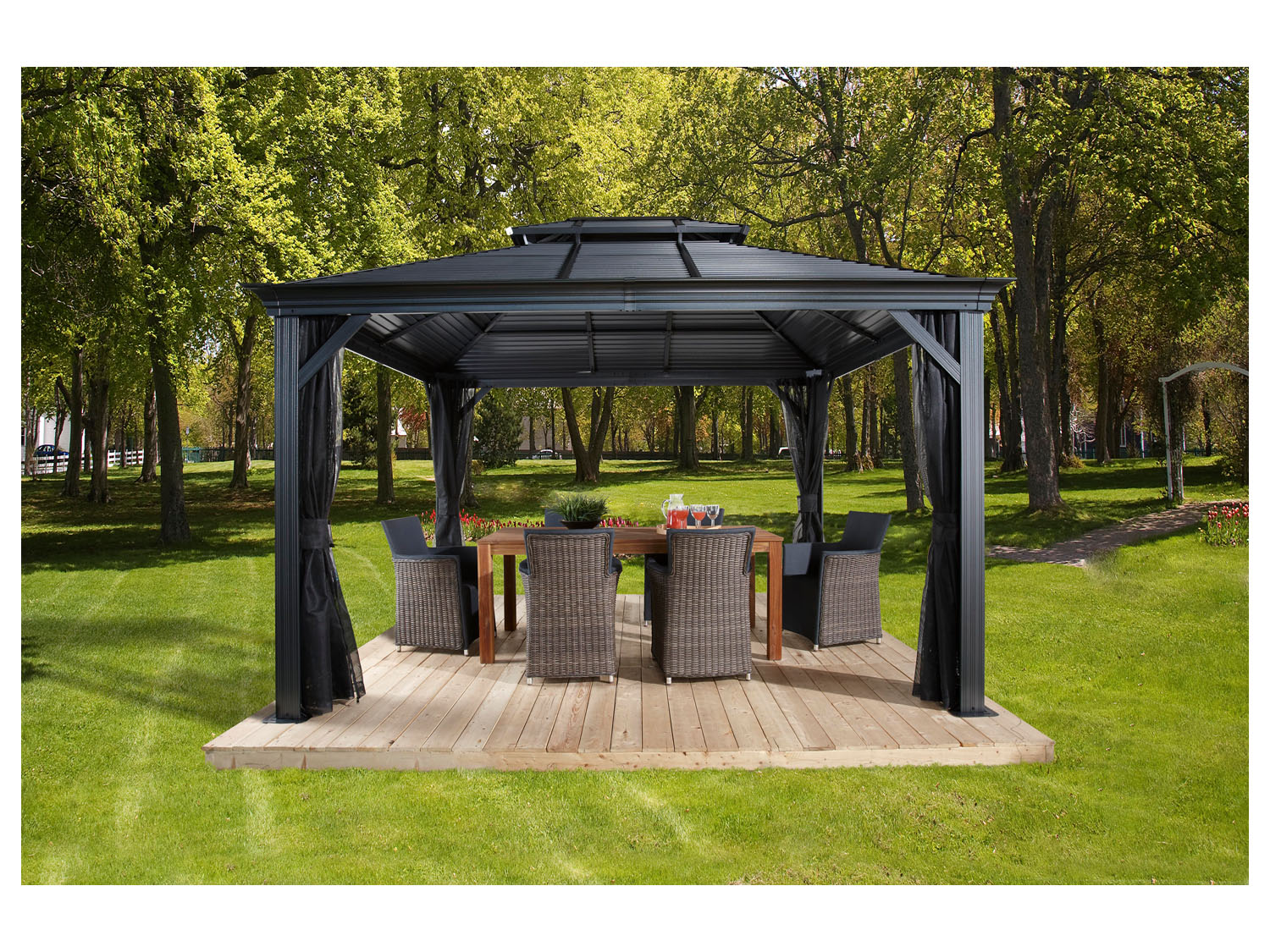 Thumbnail - SOJAG Canada Aluminium Pavillon »Mykonos«, 10 x 14