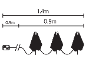 Halloween Geister-Lichterkette, 1.4m Gesamtlänge, mit 0.5m Zuleitung und 0.9m beleuchtetem Bereich.