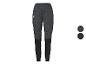 Schwarze und graue gemusterte Sporthose, mit zwei Farbmustern an der Seite.