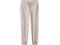 Beige Jogginghose mit Kordelzug in der Taille.