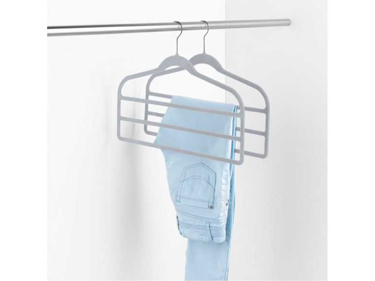 Gehe zu Vollbildansicht: LIVARNO home Hosenbügel / Kleiderbügel, textilschonende Beflockung - Bild 4