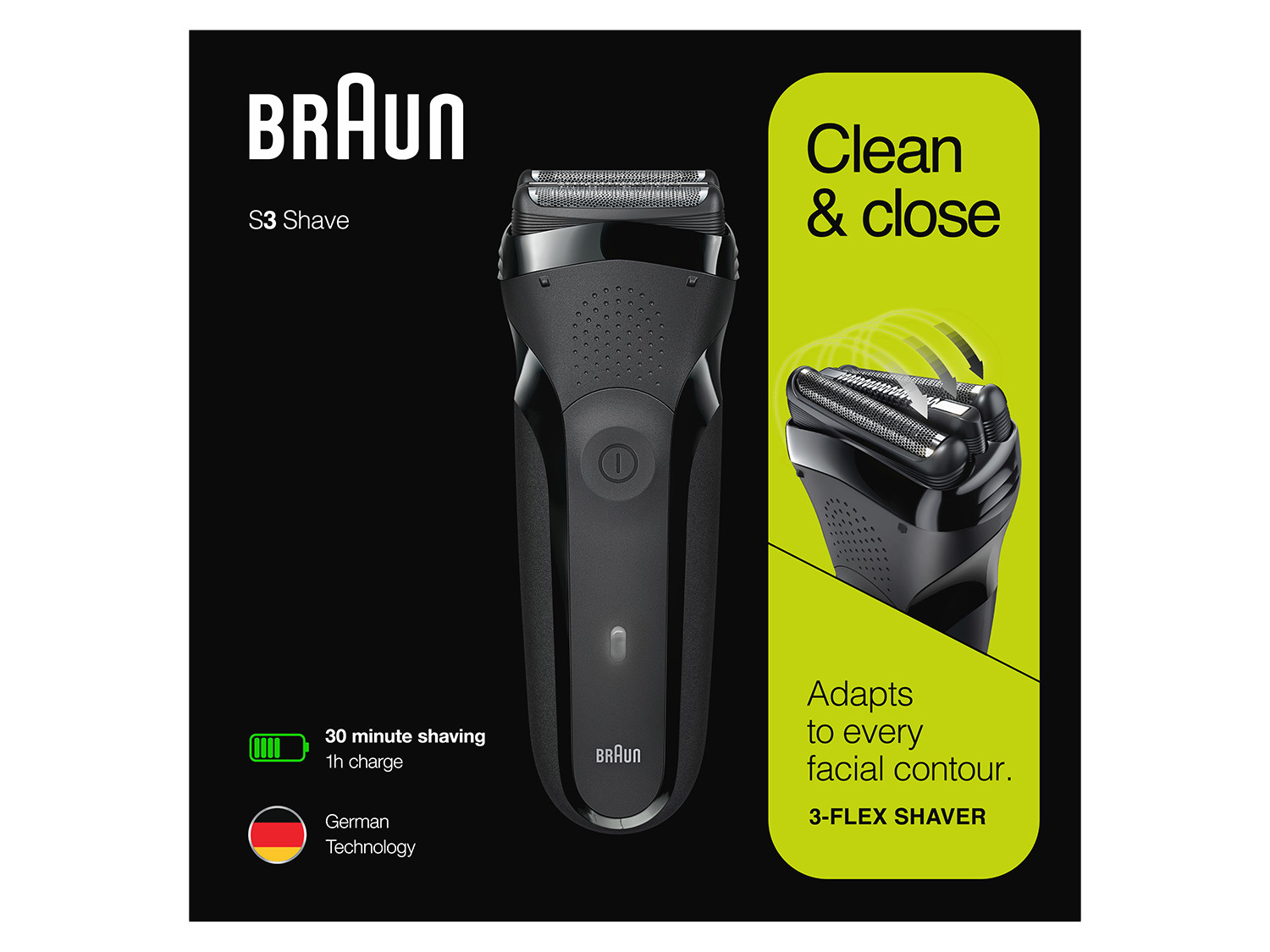 BRAUN Rasierer Series 3 302s Clean and Close inkl. Reisebeutel