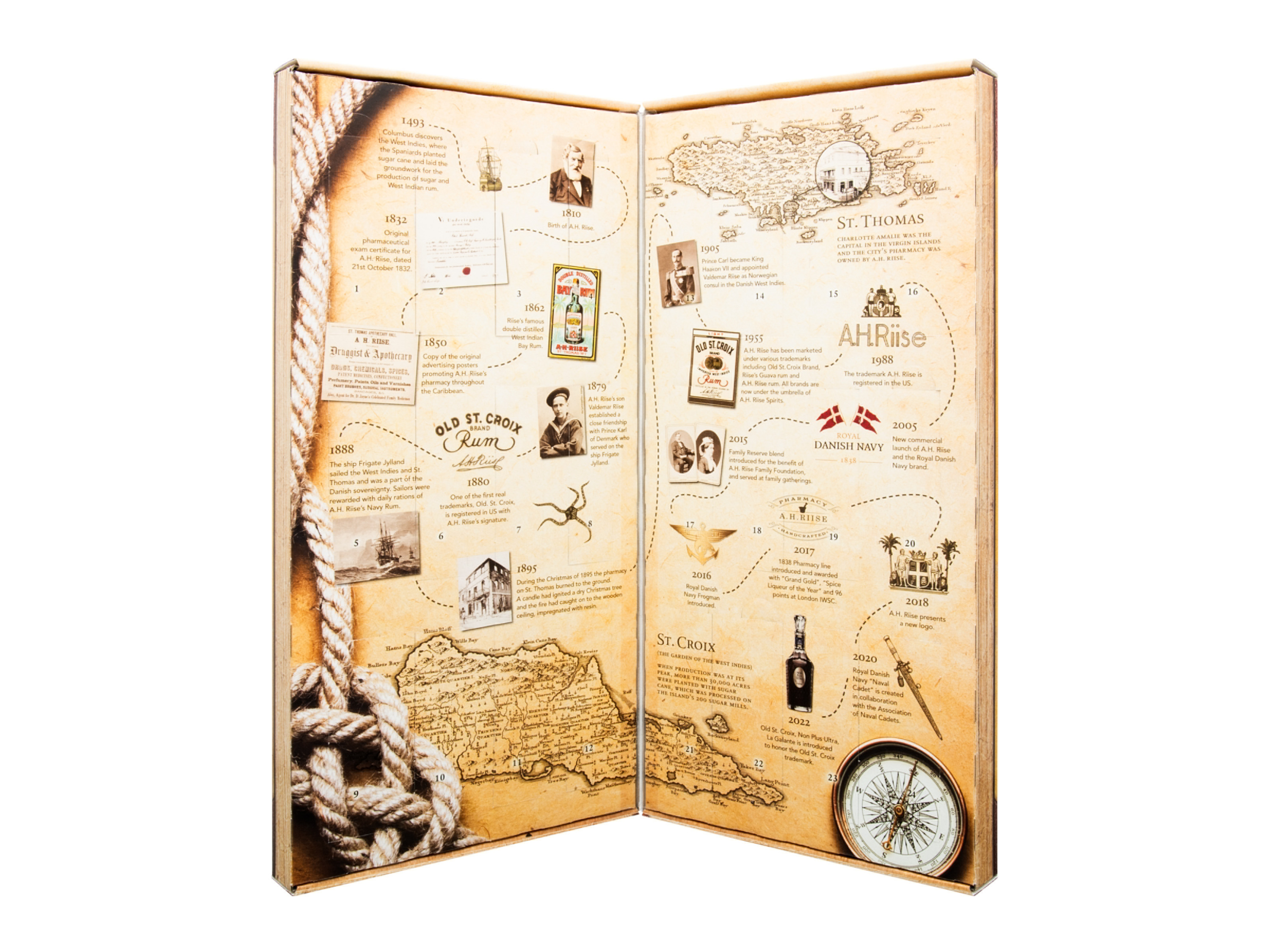 A.H. RIISE Rum Adventskalender, 24 x 0,02-l-Flasche, 40 - 60% vol – Bild 3 von 4