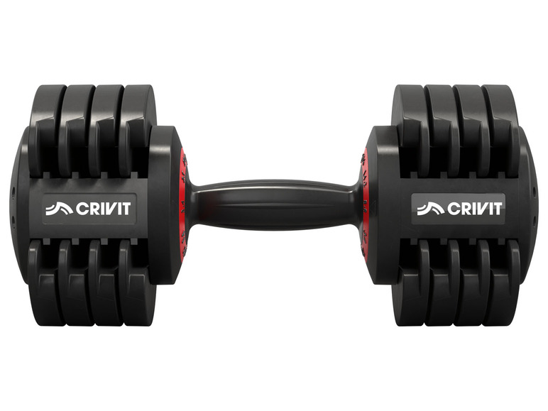 CRIVIT Kurzhantel-Set, 25 kg verstellbar