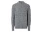 Grauer Pullover mit Reißverschluss.