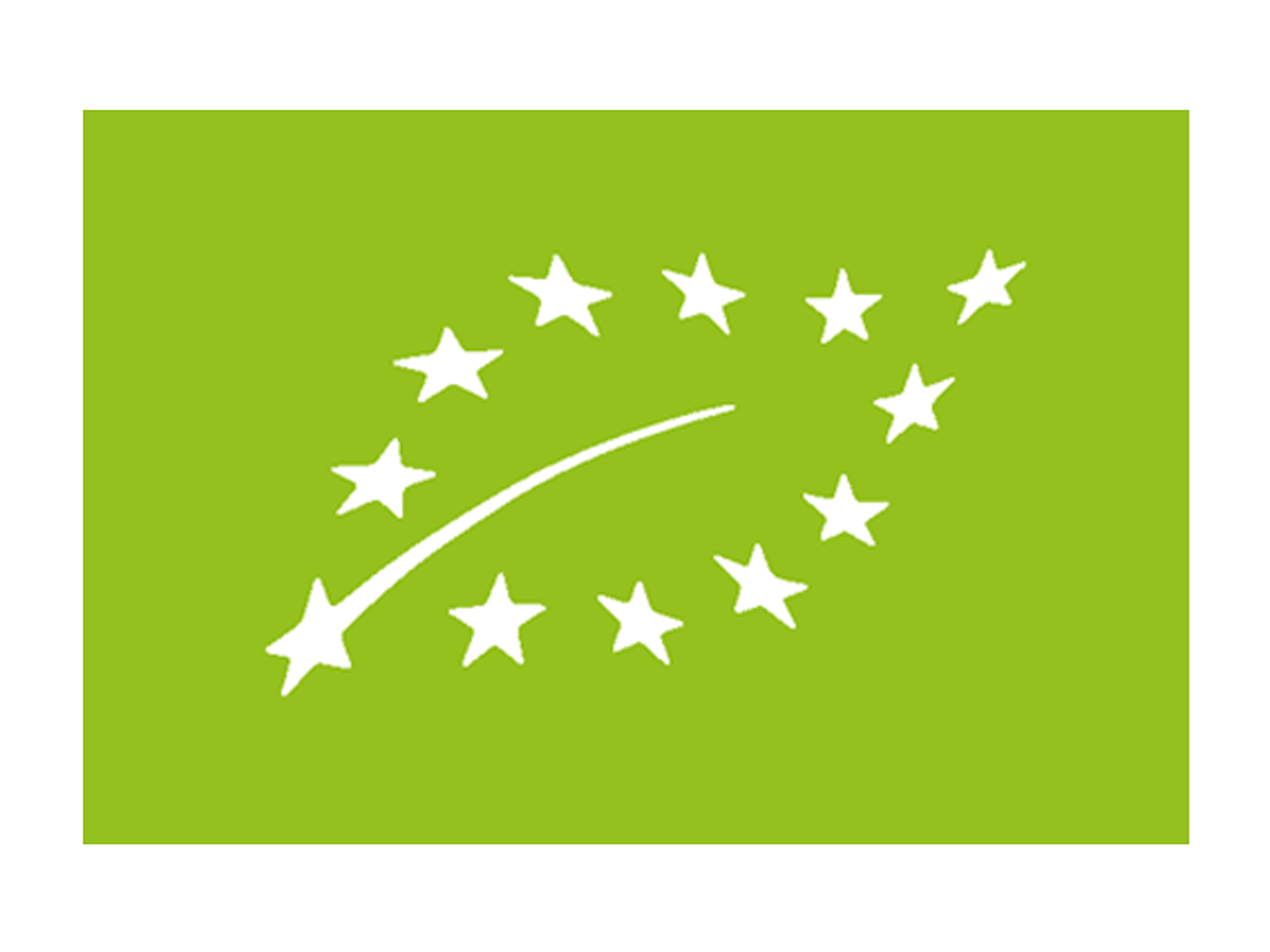 Grünes Logo mit weißen Sternen.